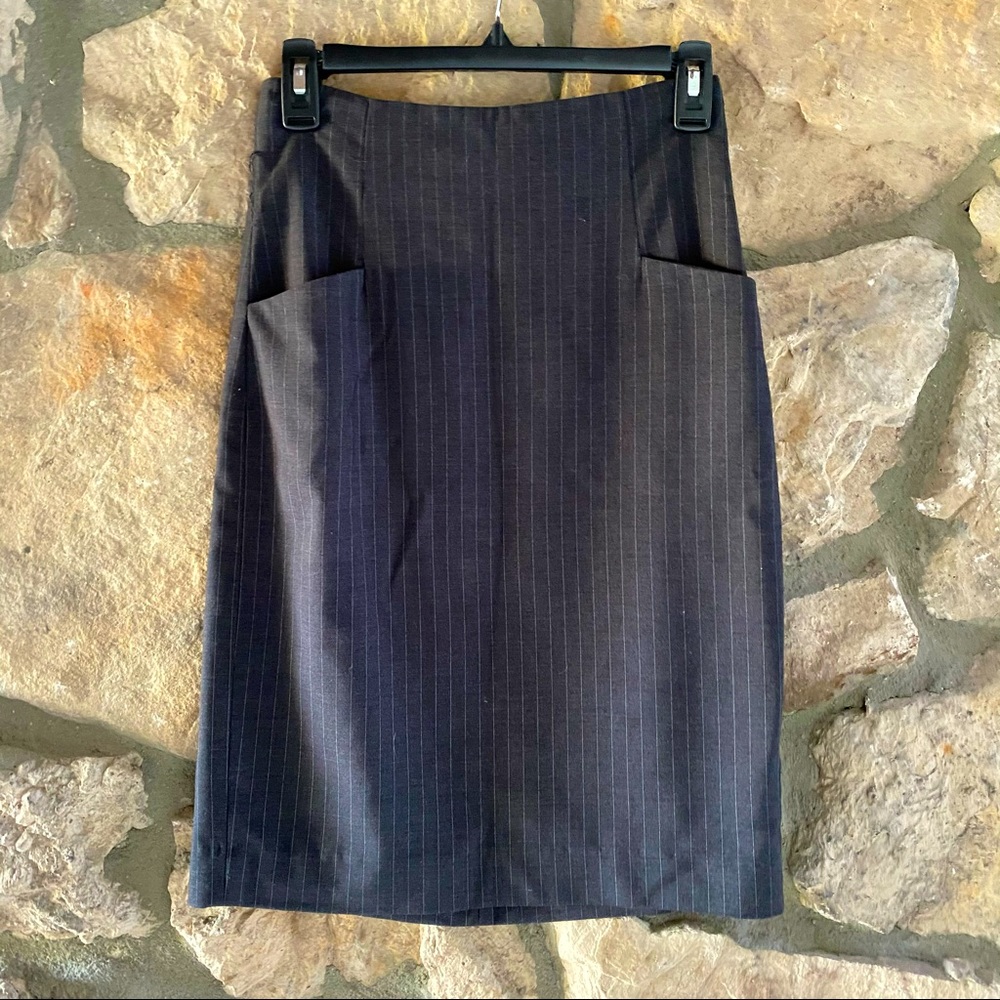 Kensie: Women’s Gray Pinstripe Pencil Skirt